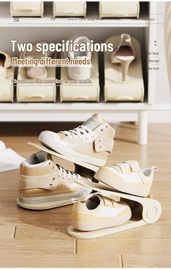Shoe Slot Organizer, 4-Speed Adjustable Shoe Organizer Slots, Space-Saving Storage Rack for Slippers or Shoes (White/Yellow/Gray) (8Pack/12Pack/20Pack) (Yellow, 12 Pack)