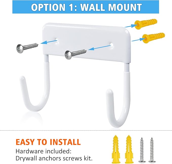 Ironing Board Hanger Wall Mount Ironing Board Holder Organizer for Laundry Rooms Door(Pure White)