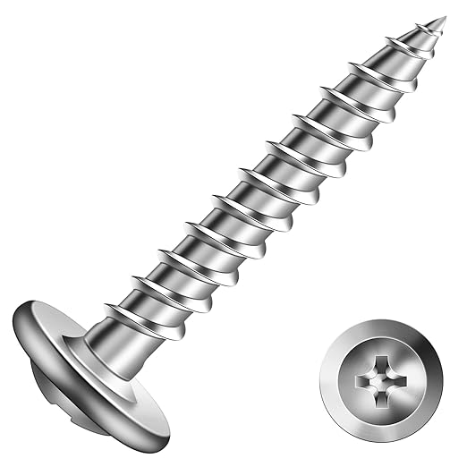 #8 x 1 Inch Wood Screw 100Pcs 410 Stainless Steel Standard Thread Truss Head Fast Self Tapping by SG TZH