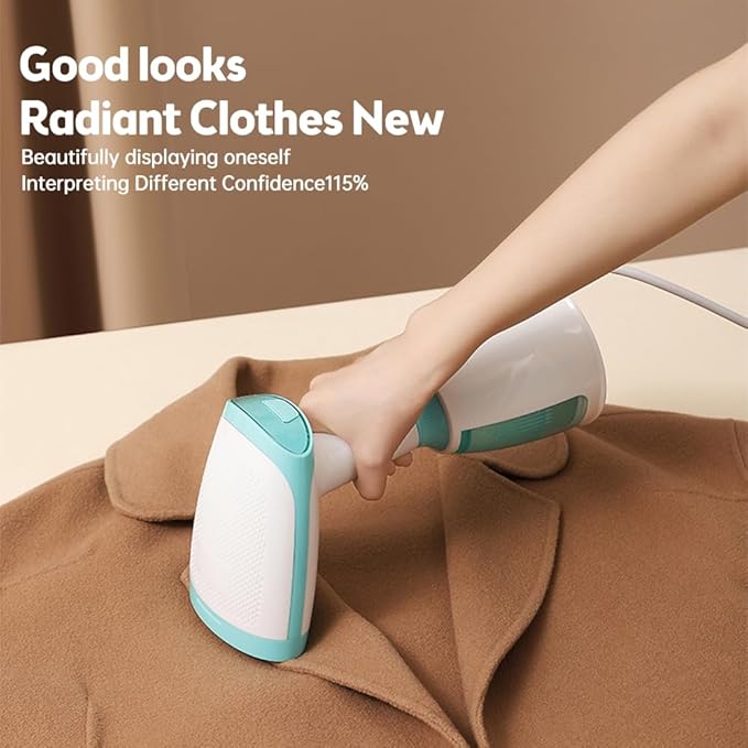 Handheld Steamer for Clothes 1500W 20s Heatup Fabric Wrinkles Remover Portable Handheld Garment Steamer with Removable Water Tank and Fabric Brush Steamer for Garments(White)