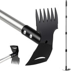 Weed Puller Tool with Long Handle(58IN), 2-in-1 Gardening Hand Tools Weeds Remover, Weeder Rake & Garden Hoe Combo, Manual Weeding Puller Tool for Garden Yard Patio Lawn
