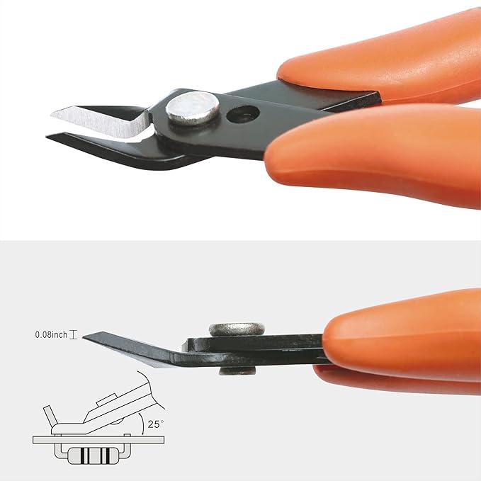 KATA Micro Wire Cutters Pliers: Precision Flush Cutter Tool for Jewelry Making, Hobby Models, Gundam, Electronics - 2-Pack Small Zip Tie Cutter Nippers - Mini Side Cutting Snips with Ergonomic Handle