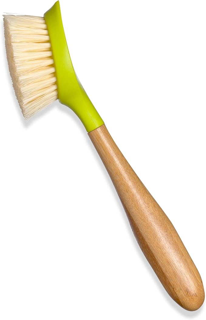 Full Circle Be Good Kitchen Dish Brush with Bamboo Handle, Single Brush, Green, FC10108
