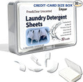 Fragrance-Free Laundry Sheets (32 Loads) - Ultra-Concentrated Travel Detergent in Compact Storage Box, 5-Second Dissolve, 2X Stain Removal, HE-Safe, TSA Approved Detergent Sheets