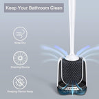 Lefree Toilet Brush Set with Ventilated Holder - 3 Packs, Silicone Toilet Bowl Brush - Floor Standing & Wall Mounted Scrubber