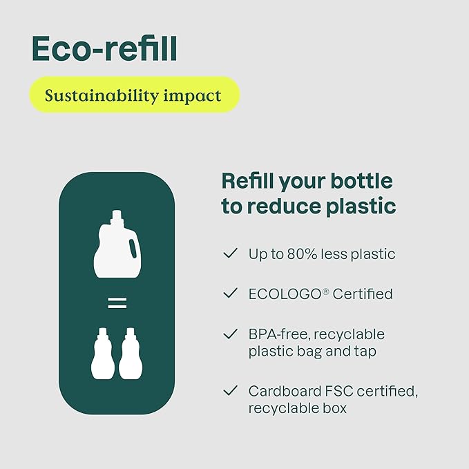 ATTITUDE Baby Fabric Softener, Plant and Mineral-Based Ingredients, HE Compatible, Vegan and Cruelty-free Laundry and Household Products, Unscented, 80 Loads, 67.6 Fl Oz (Pack of 2)