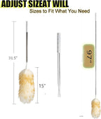 Lambswool Feather Duster with Extension Pole up to 97inch,Extendable Feather Duster Used for Cleaning High Ceiling Fan, High Ceilings,Furniture,Hard to Reach Areas