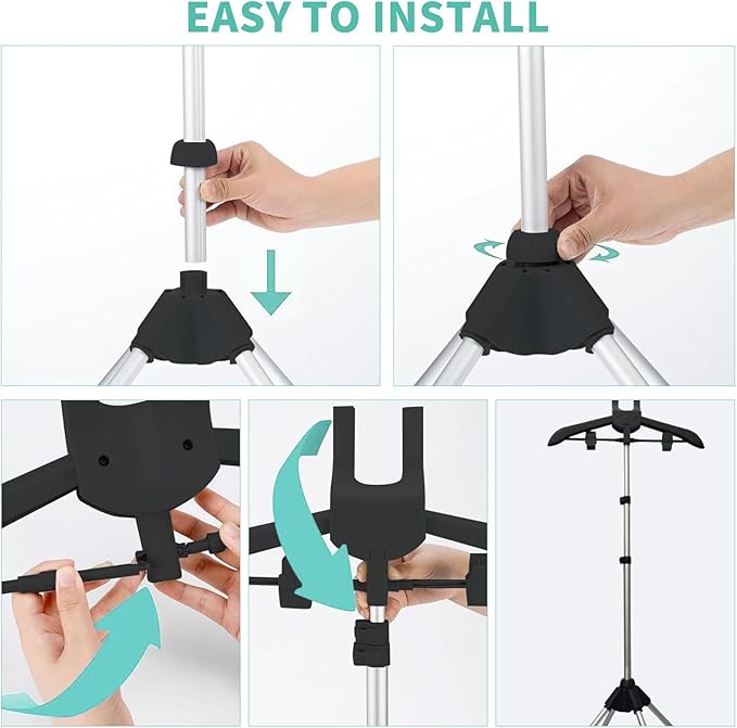 Adjustable Steamer Stand for Clothes, 32-63 inch T Shirt Display Stand, Steam Rack For Clothes,Handheld Garment Steamer Rack, Garment Hanger for Steaming Clothes for Clothing Garment Coat Retail