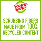 Scotch-Brite Zero Scratch Scouring Pad, Effective + Gentle Dish Scrubber for Household Cleaning, 2 Scrub Pads for Dishes, Nonstick Pots and Pans, Glass, Tubs, Showers, Reusable & Durable