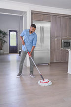 Rubbermaid Microfiber Twist Mop Kit with 2 Refills Kit Machine Washable Built-in Wringer Lightweight Safe for All Floor Types Deep Cleaning for Home/Bathroom/Garage/Office