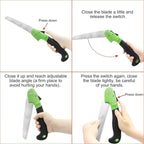 Folding Pruning Saw, 7"/180mm Sharp Hand Saw With Premium Secure Lock Comfort Soft Grip, Compact Sturdy Tree Trimmer for Garden Branch, Camping (Green/Black)