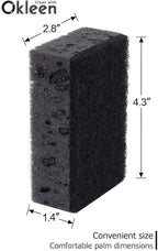 Black Multi Use Scrub Sponges. Made in Europe. 18 Pack, 4.3x2.8x1.4 inches. Heavy Duty Fiber. Odorless Durable Scrubber for Kitchen and Household Cleaning