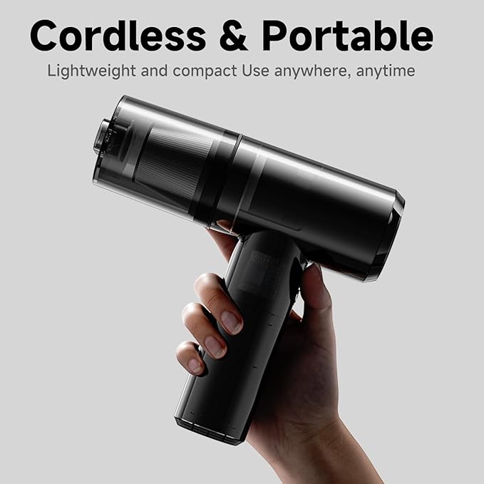 Car Vacuum Portable Cordless, Handheld Vacuum Cleaner & Blower 4-in-1, 15,000Pa Handy Vacuum Brushless Motor, 2800mAh Battery, for Cars, Keyboards, Office, Home, Pet