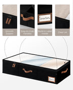 StorageWorks Extra Large Under Bed Storage Containers with Handles and Label Holder, 2 Pack Ultra-thick Fabric Underbed Bins, Closet Organizer for Clothes, Blankets, Sweater
