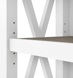 Bush Furniture Tall 5 Shelf Bookcase for Living Room or Home Office, Large Bookshelf, Modern Farmhouse Style, Key West Collection, Pure White and Shiplap Gray