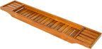 VaeFae Teak Bathtub Tray, Wooden Bath Caddy for Bathtub, Bath Tub Wood Table for Tub