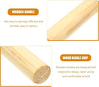 VOSAREA 4PCS Wooden Shovel Handle Replacement Solid Ash Wood Straight Handle - Wood Handles for Shovels - Hoes and Garden Tools Ideal for Landscaping and Gardening 39cm/15.35in
