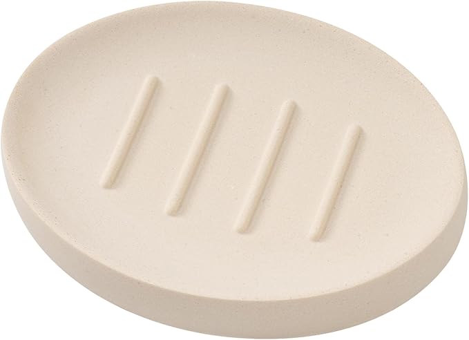 Soap Dish Bathroom Resin Bar Soap Holder for Shower Soap Tray for Kitchen Sink(Cream)