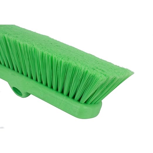 SPARTA 41278EC75 Flo-Thru Plastic Wall Scrub Brush, Equipment Brush With Soft Nylex Bristles For Industrial Kitchens, Hospitals, Commercial Cleaning, 4 Inches, Lime