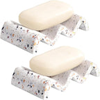 Luxspire Soap Dish, Marble Soap Dish, Self-draining Tray, Soap Holder Saver for Shower, Bathroom, Sink, Kitchen and Countertop, Terrazzo, 2 Pack