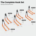 Garage Hooks Heavy Duty, 8 Pack Wall Mount Storage Hangers with Extension Cord Holder Organizer, for Power Tool, Garden Tool, Utility, Ladder, Hose and More