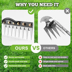 Detachable Gardening Hand Weeder Tool, Manual Weeder Claw Remover, Weed Puller Rake, Detachable Garden Hand Weeder Tool, Effective Uprooting for Lawn Garden Yard Vegetable Backyard Farm (8 Tines)