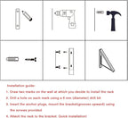 Laundry Room Clothes Rack - Wall Mounted Retractable Folding Clothes Hanger Drying Rack for Laundry Room Closet Storage Organization, Aluminum, Easy Installation (Black)