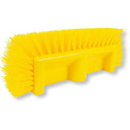 SPARTA Multi-Level Tile Scrub Brush 12" Wide Brush Head, Heavy-Duty Tile Cleaning Brush with End Bristles for Commercial Tiles, Tubs and Floor, Plastic, 12 Inches, Yellow, (Pack of 12)