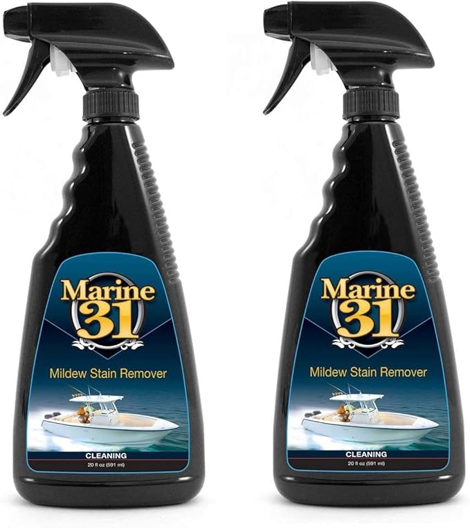 Marine 31 Mildew Stain Remover & Cleaner | Removes Stains from Boats, Homes, Patios, Bathrooms & Showers | Effective Mold & Mildew Cleaner | M31-370X2 | 20oz (2-Pack)