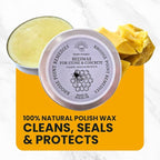 Rhoose Point Remedies Beeswax Polish for Stone & Concrete 3.5 Fl Oz – Cleans, Seals & Protects Natural & Man-Made Surfaces inc. Marble, Quartz, Granite, Slate, Ceramic