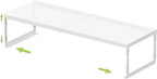 Jojocross Adjustable Stackable Metal Storage Shelf Organizer - Expandable Wire Rack with Perforations for Kitchen, Pantry, Bathroom, Cabinet & Office-Compact, Durable & Sturdy (1PACK/Large/White)