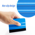 4Pcs Plastic Felt Edge Squeegee Tool Vinyl Squeegee 4 Inch for Window Tint, Wallpaper, Decal Sticker, 2 Blue & 2 Red
