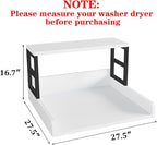 Washer Dryer Countertop with Shelf, 27.5″D x 27.5″W x 16.7″H, Countertop for Washer and Dryer Top with Non-Slip Pads and Edge Rails, Laundry Room Storage and Organization(White)