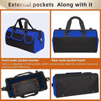 FASTECH 20 Inch Heavy Duty Tool Bag with Wide Mouth for Tool Storage,Carrier and Organizer,Tool Bag for Men/Women, Wide Mouth Tool Bag with Inside Pockets (20 Inch)
