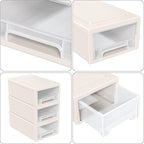 Oymlclivisa 3 Packs Plastic Storage Drawer, Small Stackable Desktop Drawers Unit