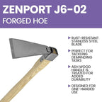Zenport J6-02 Hoe, 15-Inch Handle, 5 Inch Stainless Steel Blades, Beige - 3 Pack