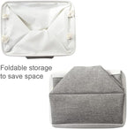 Storage Basket for Shelves - 17X15X12 inch 2 Pack Fabric Cube Storage Bin Collapsible Baskets for Organizing with Rope, Storage Box for Cloth Decorative (White & Grey)