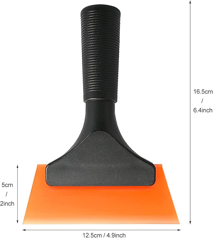 EHDIS Small Squeegee 5 inch Rubber Window Tint Windshield Scraper for Car,Glass, Mirror, Shower, Door,Bathroom Cleaning(Orange)