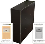 9-Cube Storage Shelf Bookcase - Wooden 3-Tier Free Standing Open Bookshelf for Home and Office, Organizer Cabinet in Black