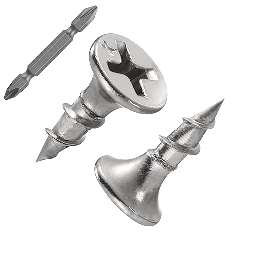 (527 pcs)#6X1/2 410 Stainless Steel Fastener Drywall Screws-Phillips with coarse Threaded tip, Black, Suitable for Drywall Slate, Wood, etc.(1 pounds)