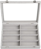 Frebeauty Sunglass Organizer,Velvet Glasses Organizer,8-Slot Sunglasses Tray for Drawer, Men's/Women's Sunglasses Box