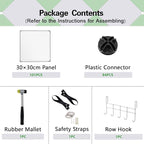 C&AHOME Cube Storage Organizer, 30-Cube Shelves Units, Closet Cabinet, DIY Plastic Modular Book Shelf, Ideal for Bedroom, Living Room, Office, 60.6" L x 12.4" W x 72.6" H Transparent White UPCS30W