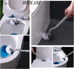 2Pcs Curved Toilet Bowl Brush Without Holder for Bathroom Deep Cleaning, Toilet Brush Durable Under The Rim Household Cleaning Brushes (Gray+White)