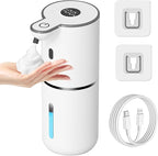 Automatic Foaming Soap Dispenser Touchless, USB Rechargeable Smart Hand Soap Dispenser, 6-Level Adjustable, 12.8oz/380mL Wall Mounted for Bathroom Kitchen Dish Soap
