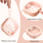 Kathfly 4 Pcs Pink Hair Tie Organizer Portable Hair Accessory Storage Containers Stackable Tie Bobby Pin Holder Home Cotton Swab Dispenser Accessories Jewelry Organizer Box