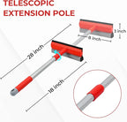 MAVRIZ Windshield Cleaner Tool 2 in 1 Car Window Squeegee with Extendable Handle (18"-28.5") Window Cleaner with Squeegee and Sponge for Shower, Glass Cleaning