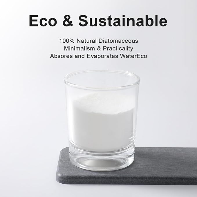 Water Absorbing Stone Tray for Sink | Quick Drying Diatomaceous Earth Coasters | Soap Dish Holder & Toothbrush Holder for Bathroom Counter | Hand Soap & Plant & Toiletries | Dark Grey 4-Pack