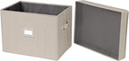 Covermates Keepsakes - Storage Box - Heavy Duty Polyester - Reinforced Handles - ID Window - Indoor Storage - Closet Storage, Beige Heather