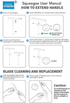 Shower Squeegee with Long Handle and Adhesive Hook. for Glass Doors, Tile Walls, Mirrors and Windows. Telescoping Squeegee for Cleaning. Bathroom Stainless Steel Squeegee, 10inch Wide, Chrome – 1pk