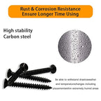 450 pcs M3 M4 M5 M6 Black Wood Screws Assortment Kit,High Hardness Carbon Steel Self-Tapping Screws,Phillips Drive Flat Head Screws Set Kit,Black Oxide,Full Thread,Countersunk Head